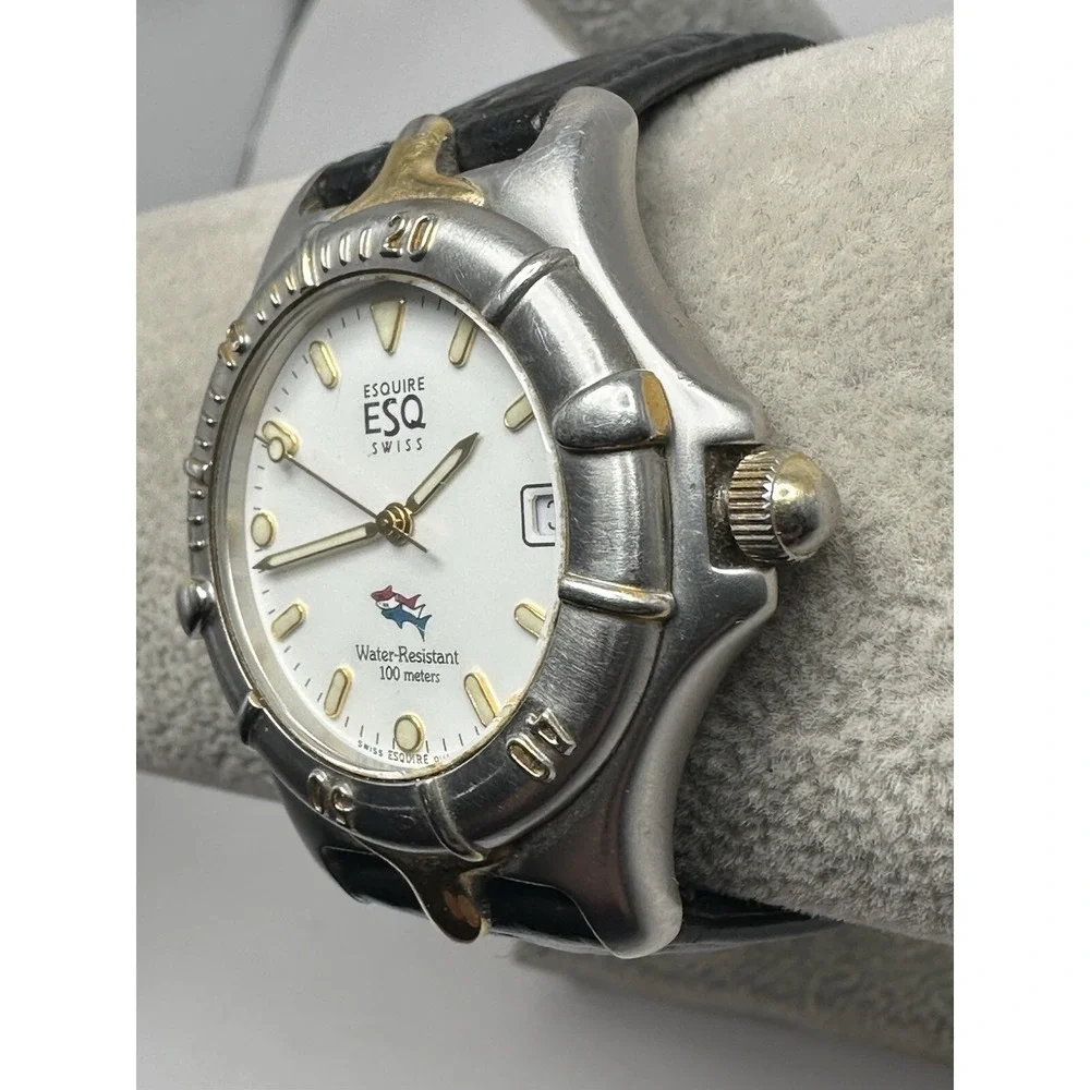 ESQ Esquire By Movado Mens Watch New Battery 300242B 37MM 8